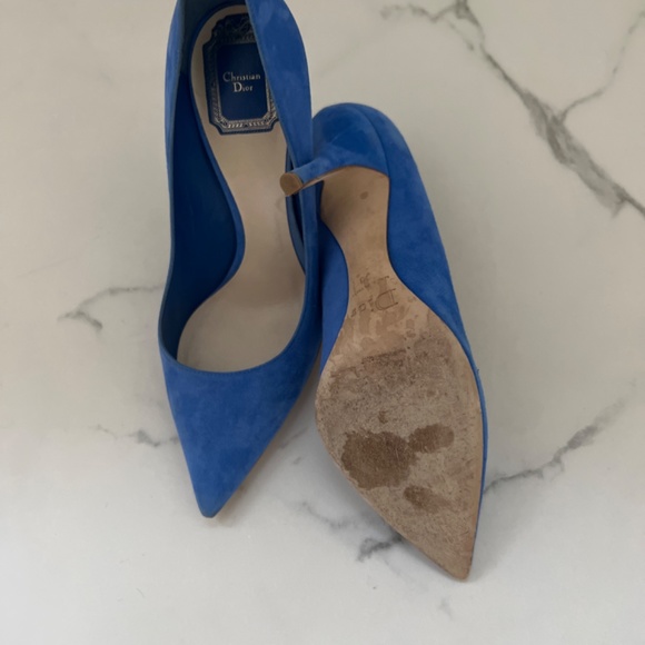 Christian Dior Blue Suede Pointed Heels - Picture 4 of 4